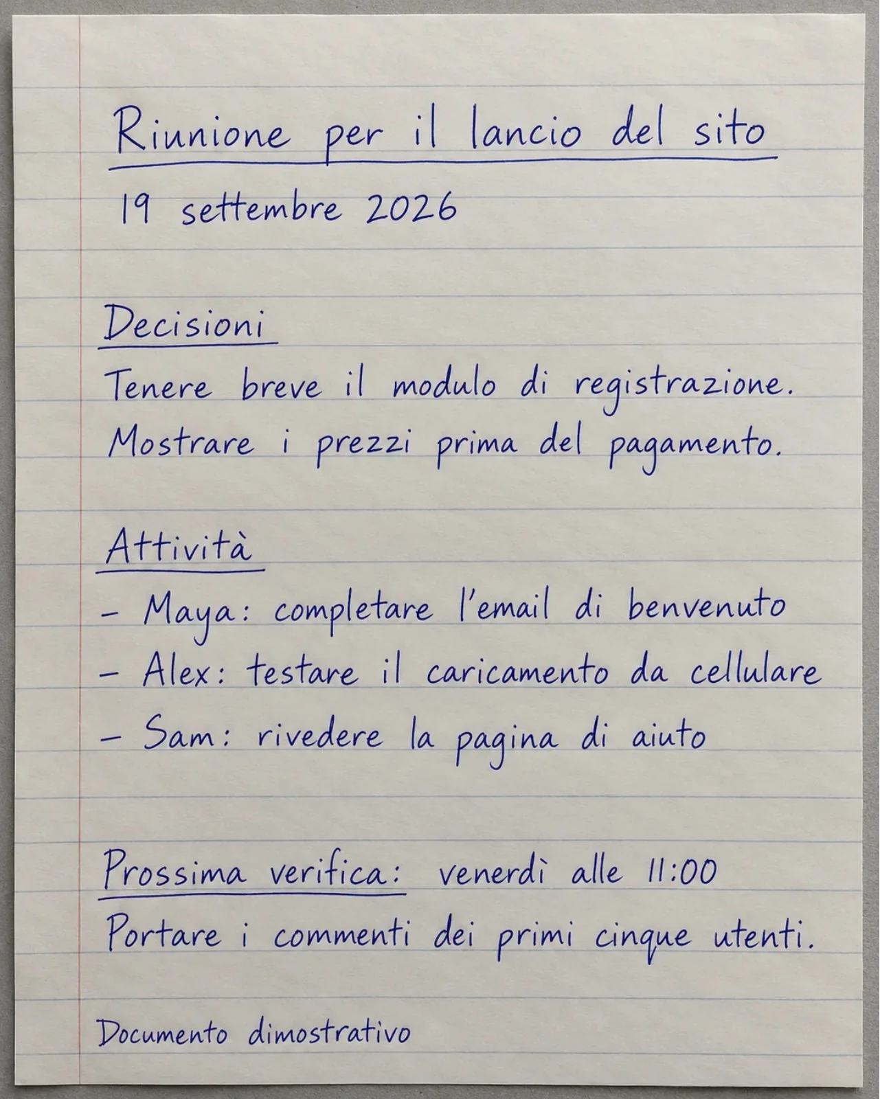 Note di riunione